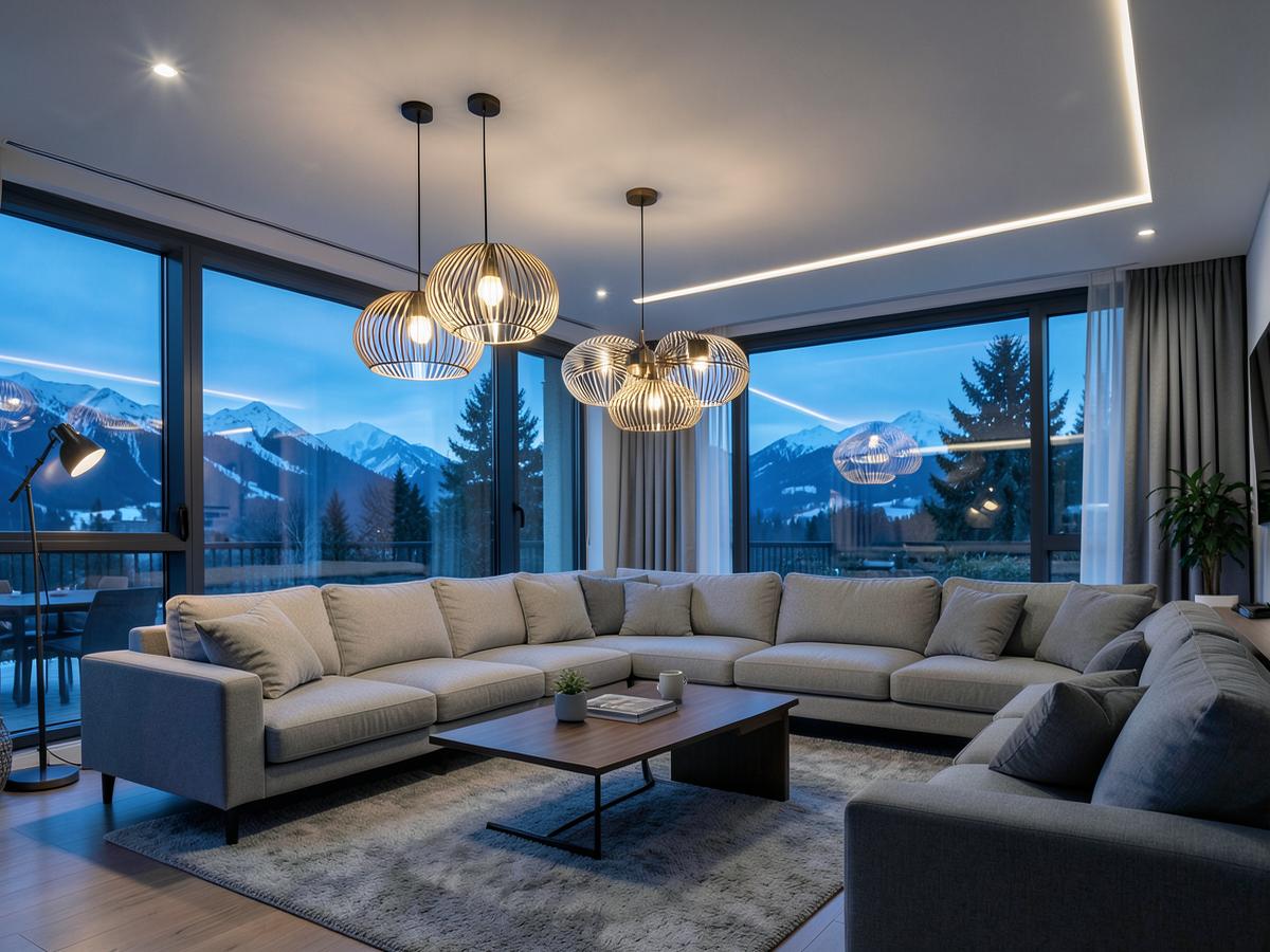 Luminaires design et éclairage LED installés par bj Électricité dans un appartement